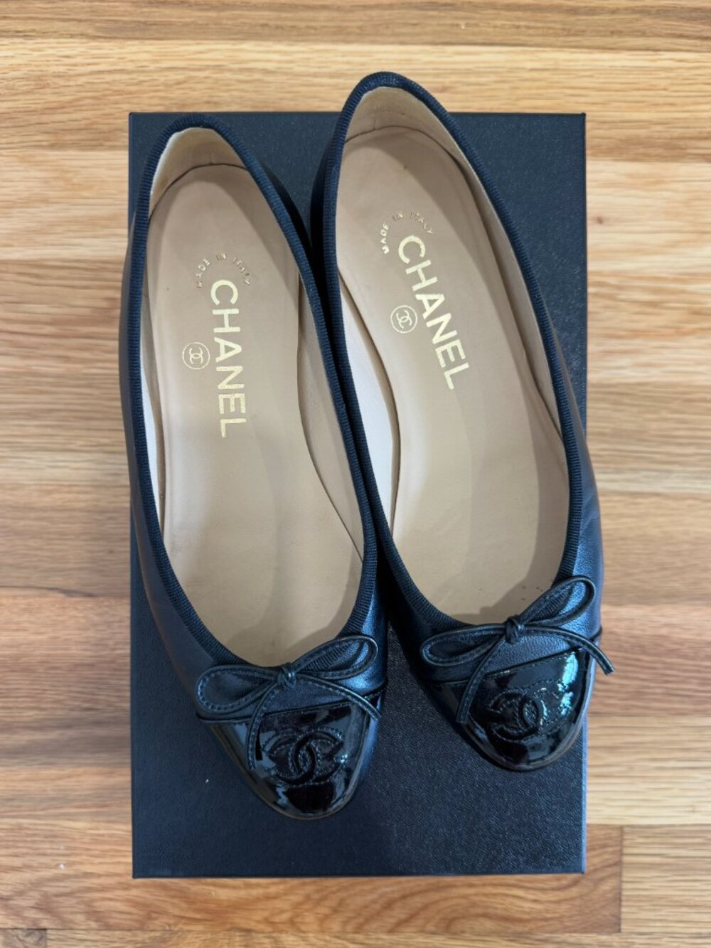 CHANEL Black Ballet Flats - Size 36 - Picture 1 of 10